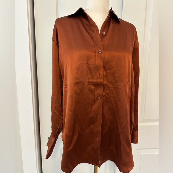 Frame Denim Tops - Frame Silk Button Down Blouse Size XS New With Tags